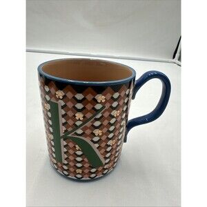 Anthropologie Parker Stoneware Mug Geometric Monogram K